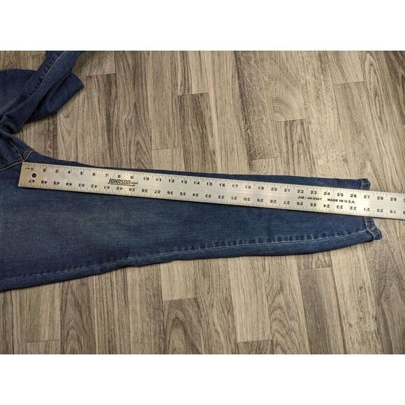 (3/$35) Mossimo Size 14 / 32 Whiskered High Rise Skinny Pockets Denim Blue Jeans - Picture 8 of 10
